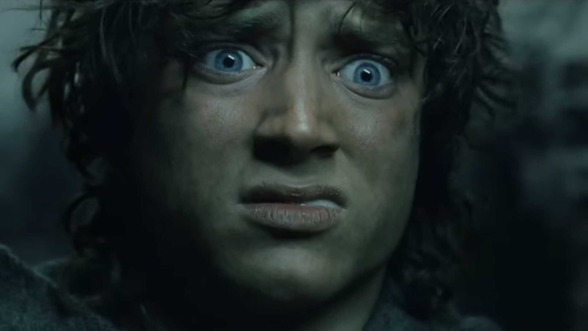 Frodo after being stabbed in The Lord of the Rings: The Return of the King
