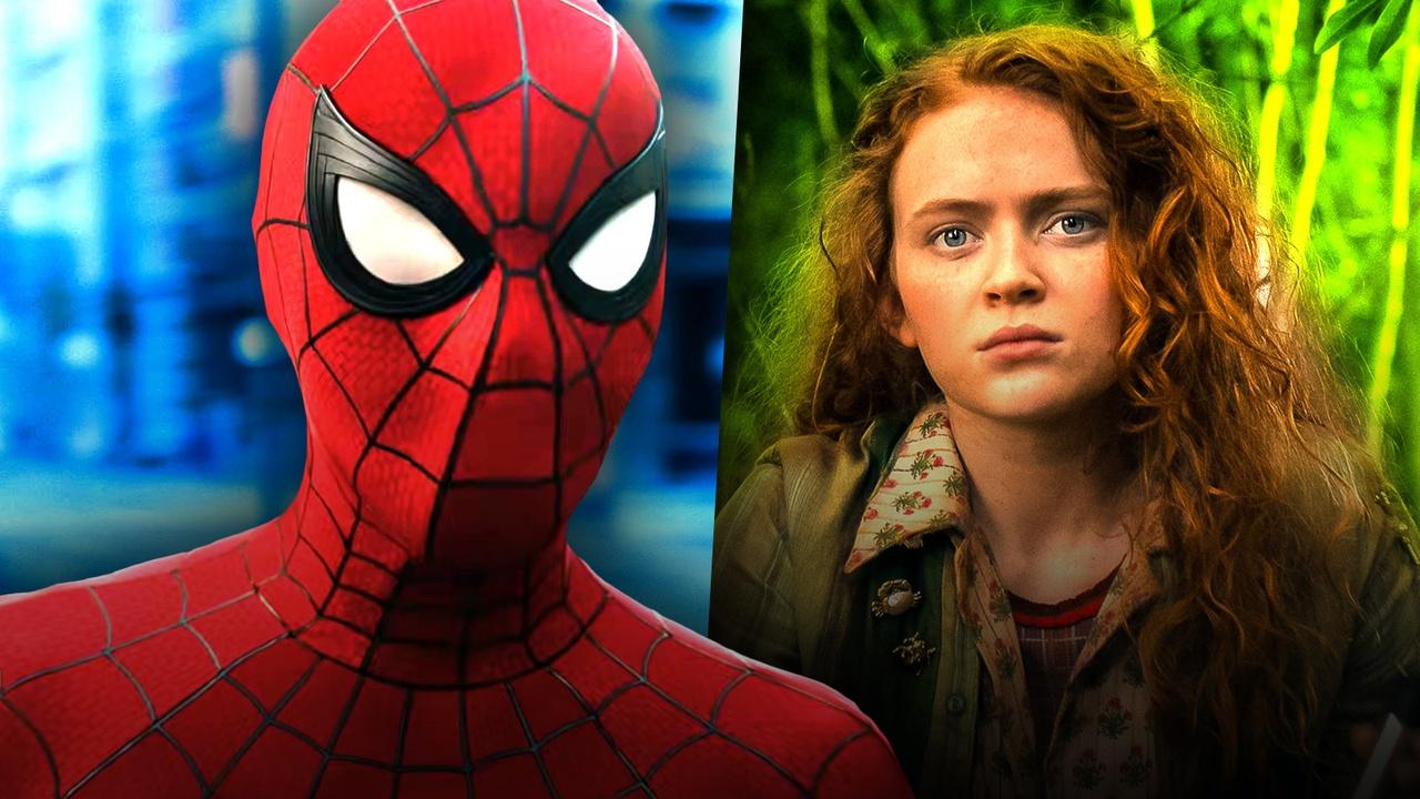 Sadie Sink, Tom Holland as Spider-Man.